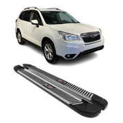 2014-2018 Subaru Forester Running Boards Side Steps Silver & Black