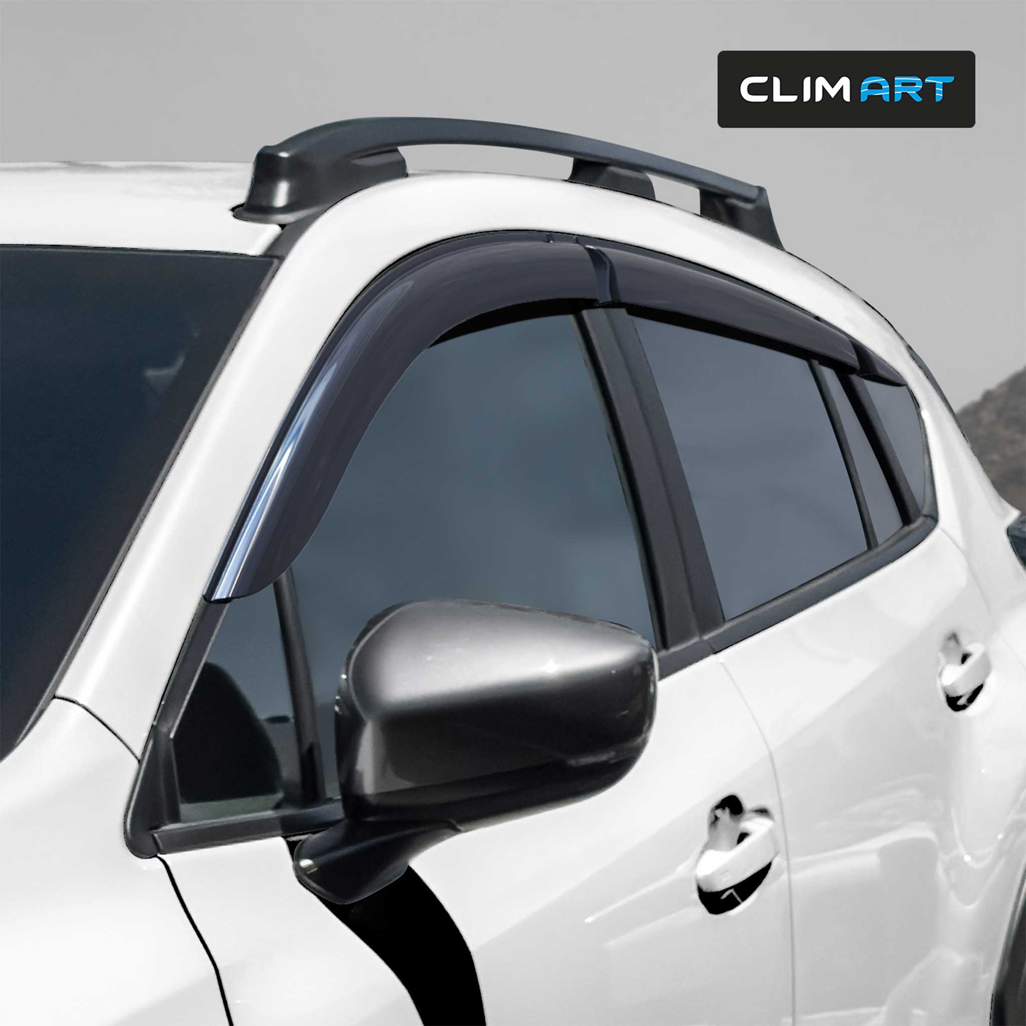 Clim Art Wind Deflectors for Subaru XV Crosstrek 2024-2026 Tape-On Dark Smoke 6x
