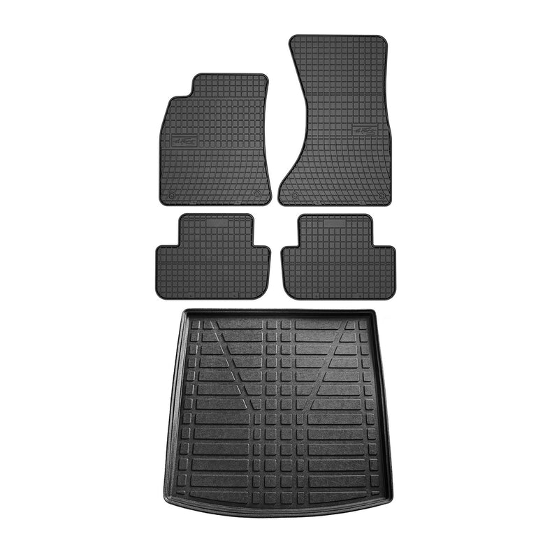 Floor Mats Cargo Liner Set for Audi A4 B8 Avant 2008-2012 Black