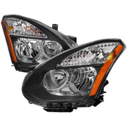 2008-2013 Nissan Rogue/Rogue Select Factory Headlights Amber Reflectors Black