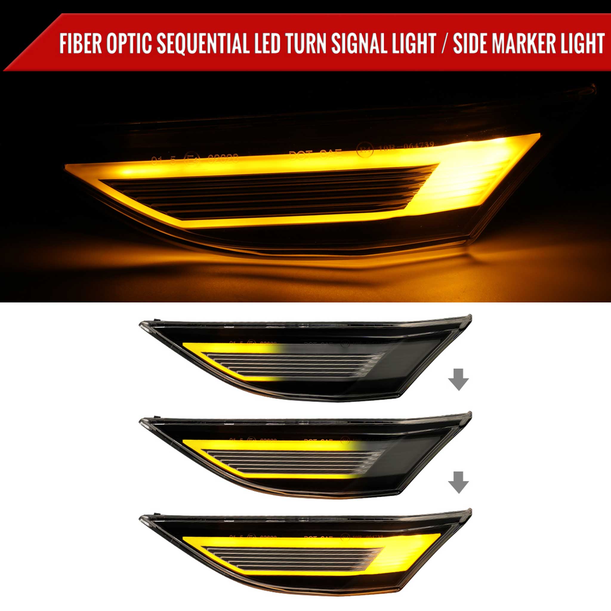 For Porsche 911 991/981 718 2011-2019 LED Turn Signal Smoke With Sequential