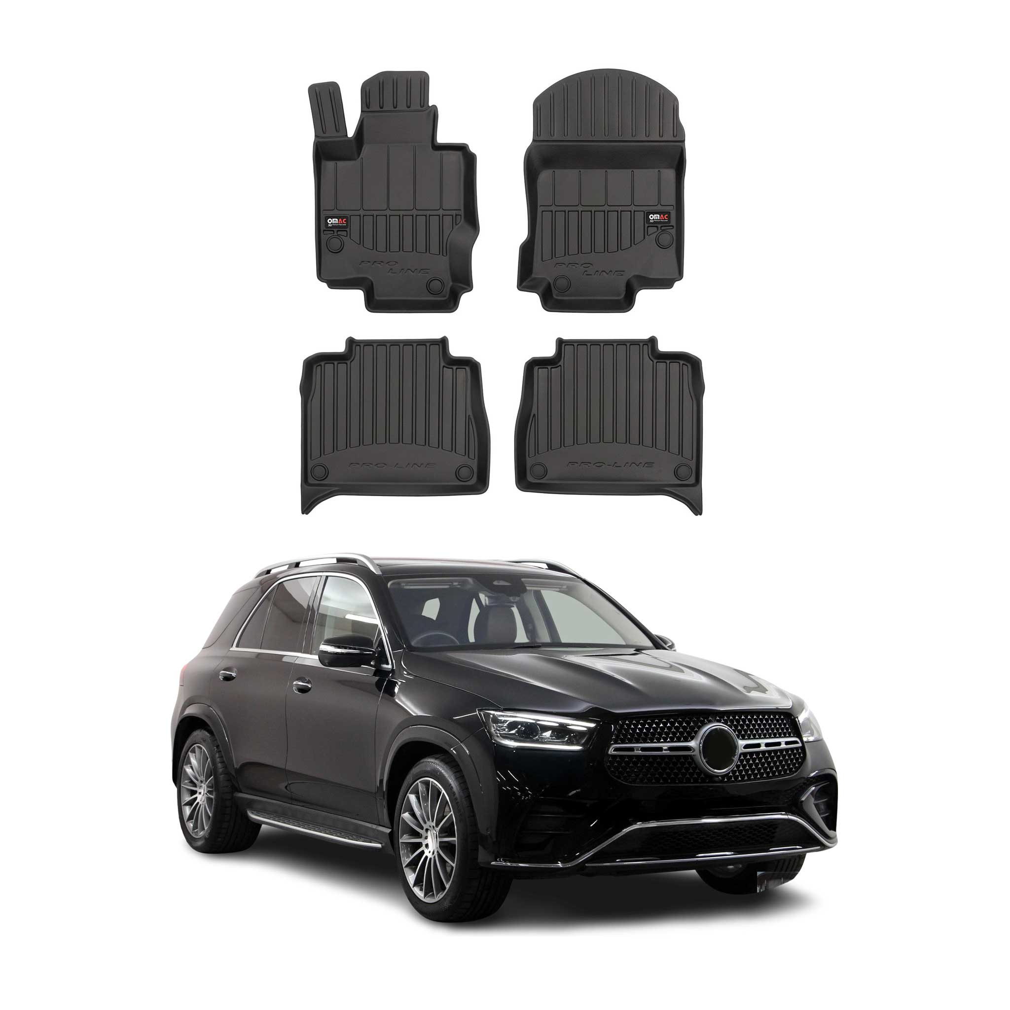 2020-2026 Mercedes GLE Class V167 Premium Floor Mats Liners Full Set All Weather Heavy Duty Black