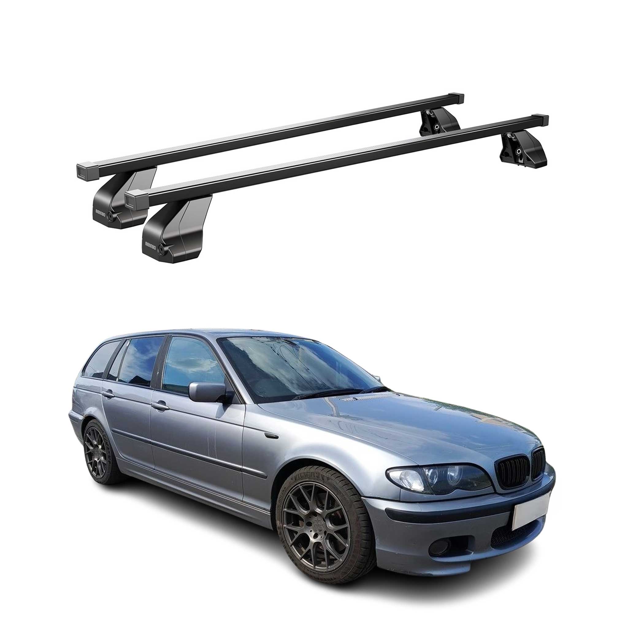 2000-2006 BMW 3 Series E46 Touring Roof Rack Cross Bars Black