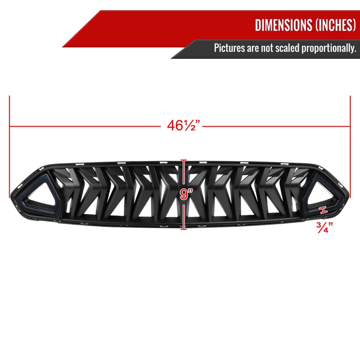 2018-2023 Ford Mustang Shark Hood Grille w/Sequential LED Turn Signal Lights