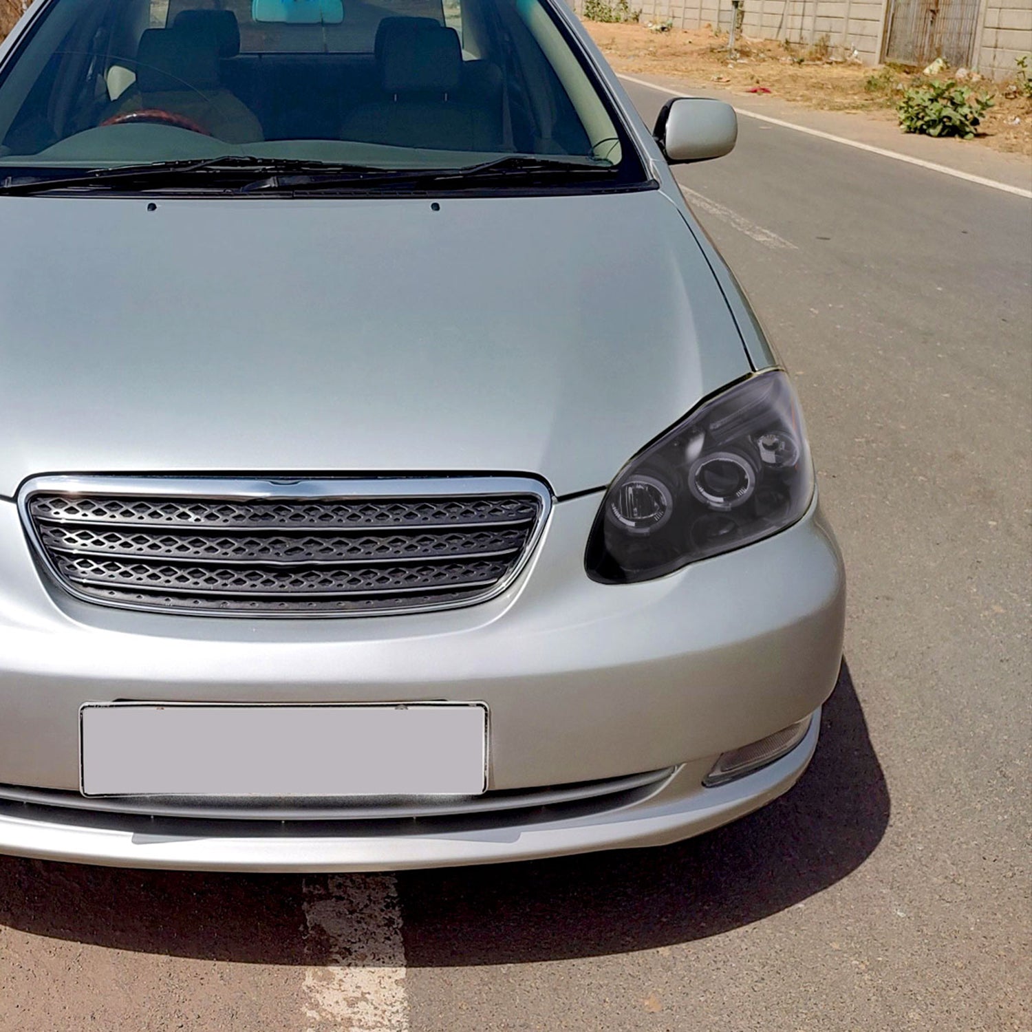 2003-2008 Toyota Corolla Dual Halo Projector Headlights Glossy Black/Smoke