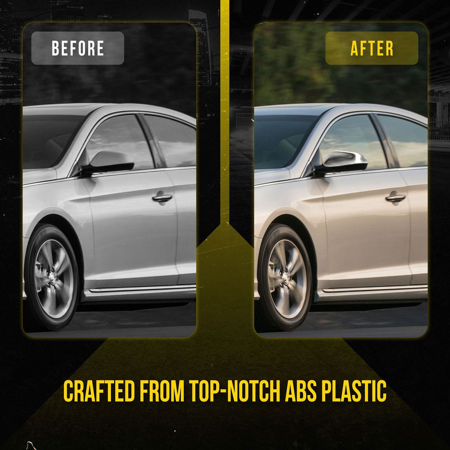 2015-2019 Hyundai Sonata Mirror Cover Caps Chrome 2Pcs ABS Plastic