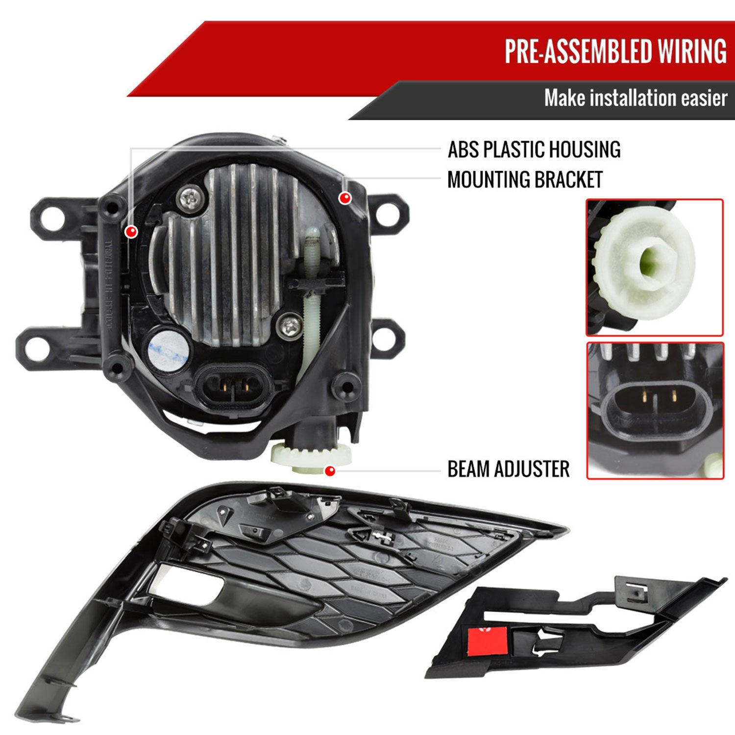 2021-2023 Toyota Camry SE/XSE Full LED Fog Lights Kit Chrome/Clear Lens