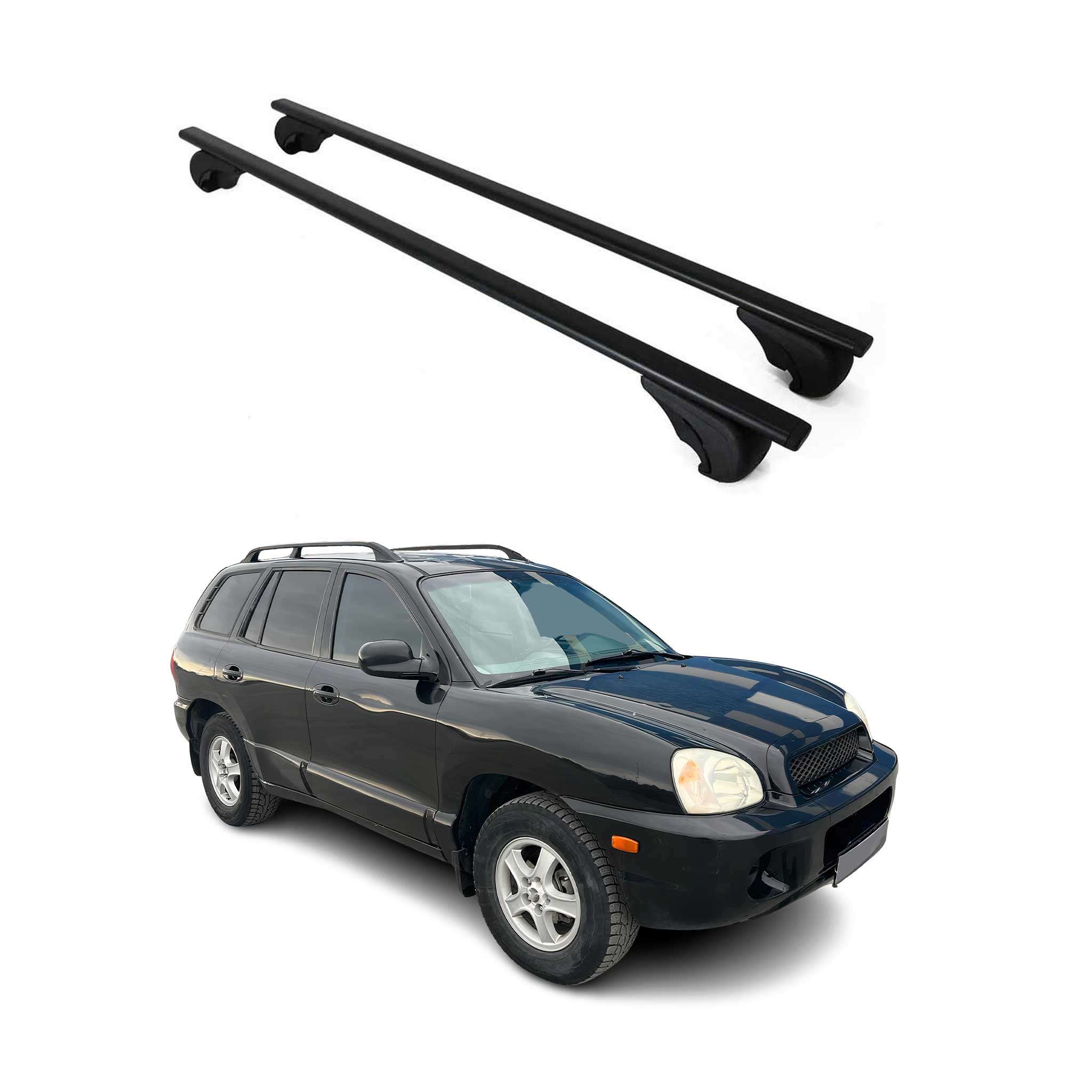 2001-2006 Hyundai Santa Fe Roof Rack Cross Bars Black