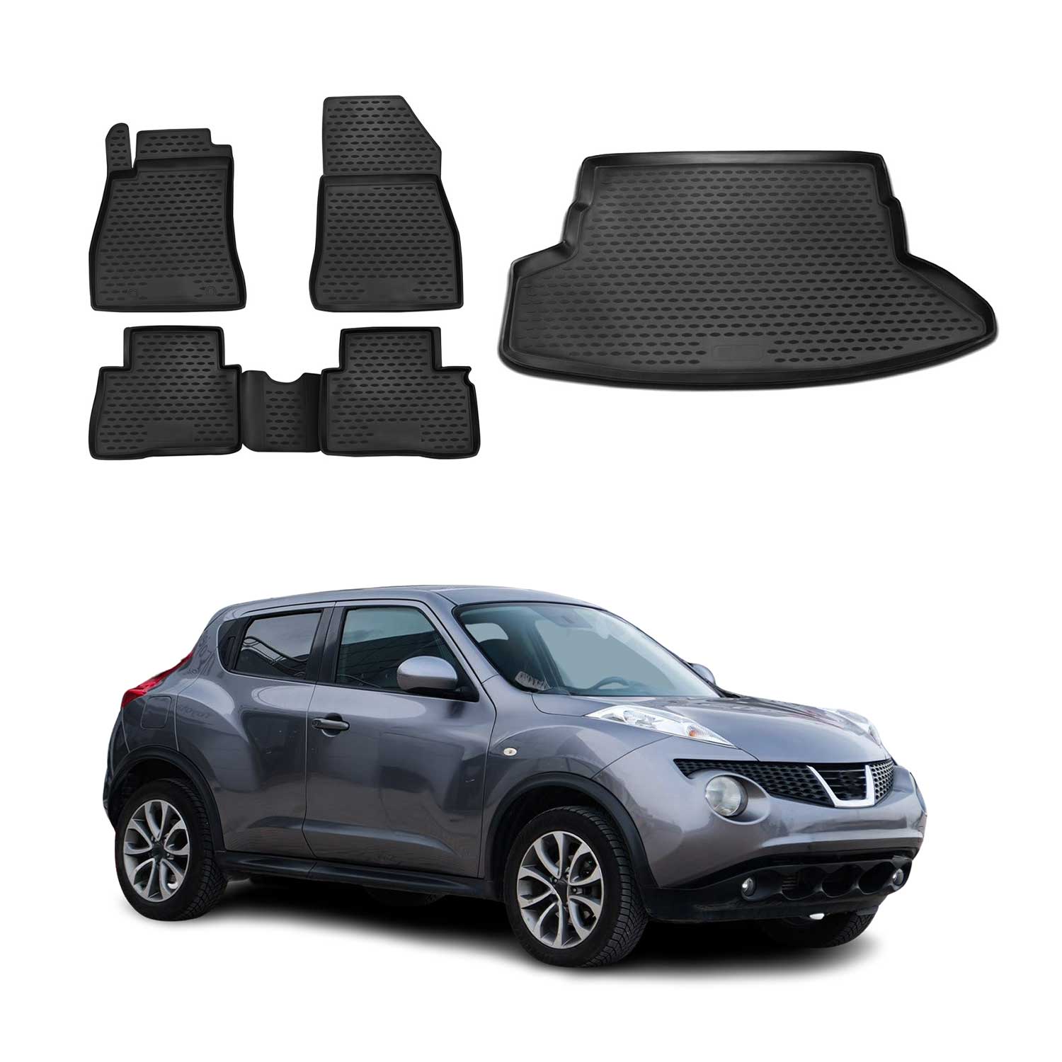 2011-2014 Nissan Juke Floor Mats & Cargo Liner Full Set All Weather Black