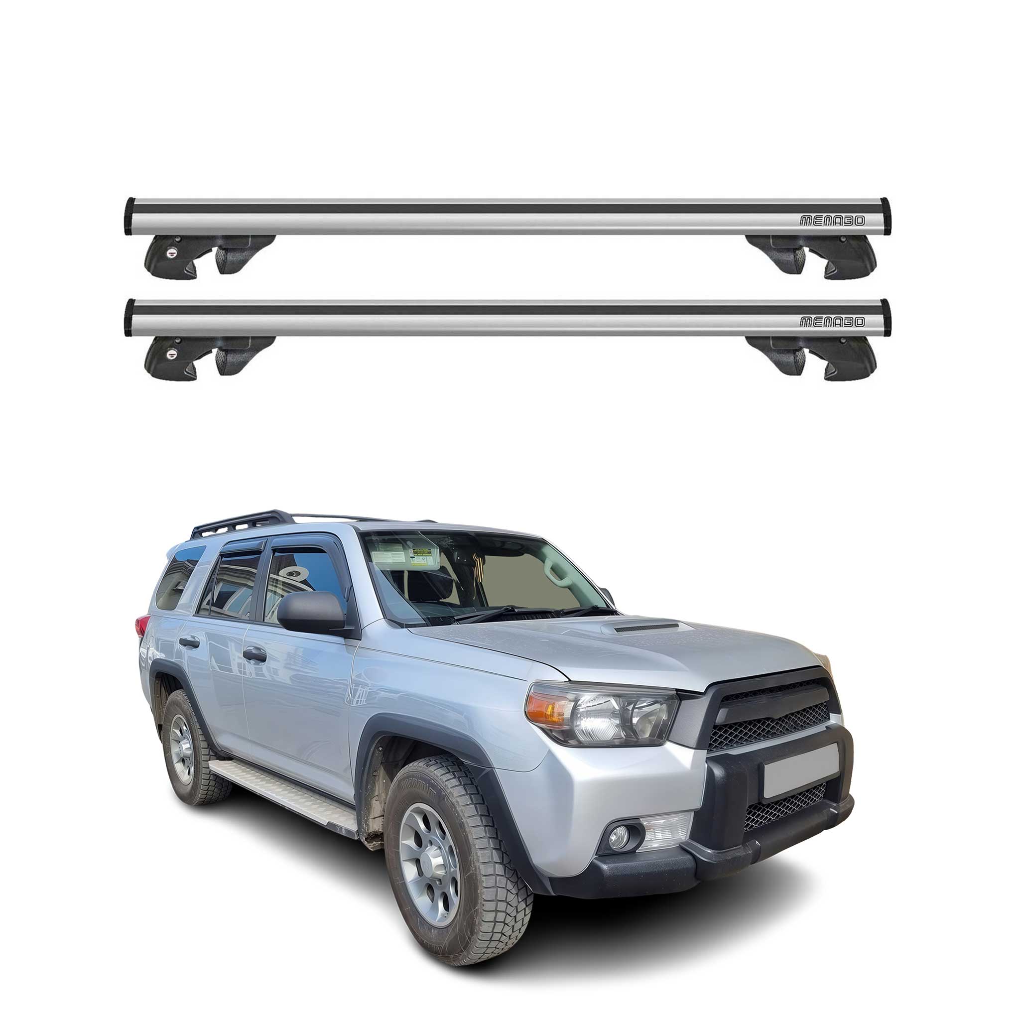 2010-2024 Toyota 4Runner Roof Rack Cross Bars Silver