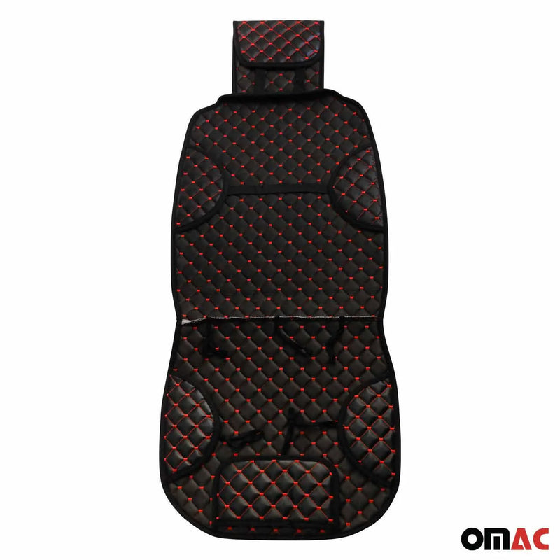 Acura Leather Breathable Front Seat Cover Pads Black Red 1Pc