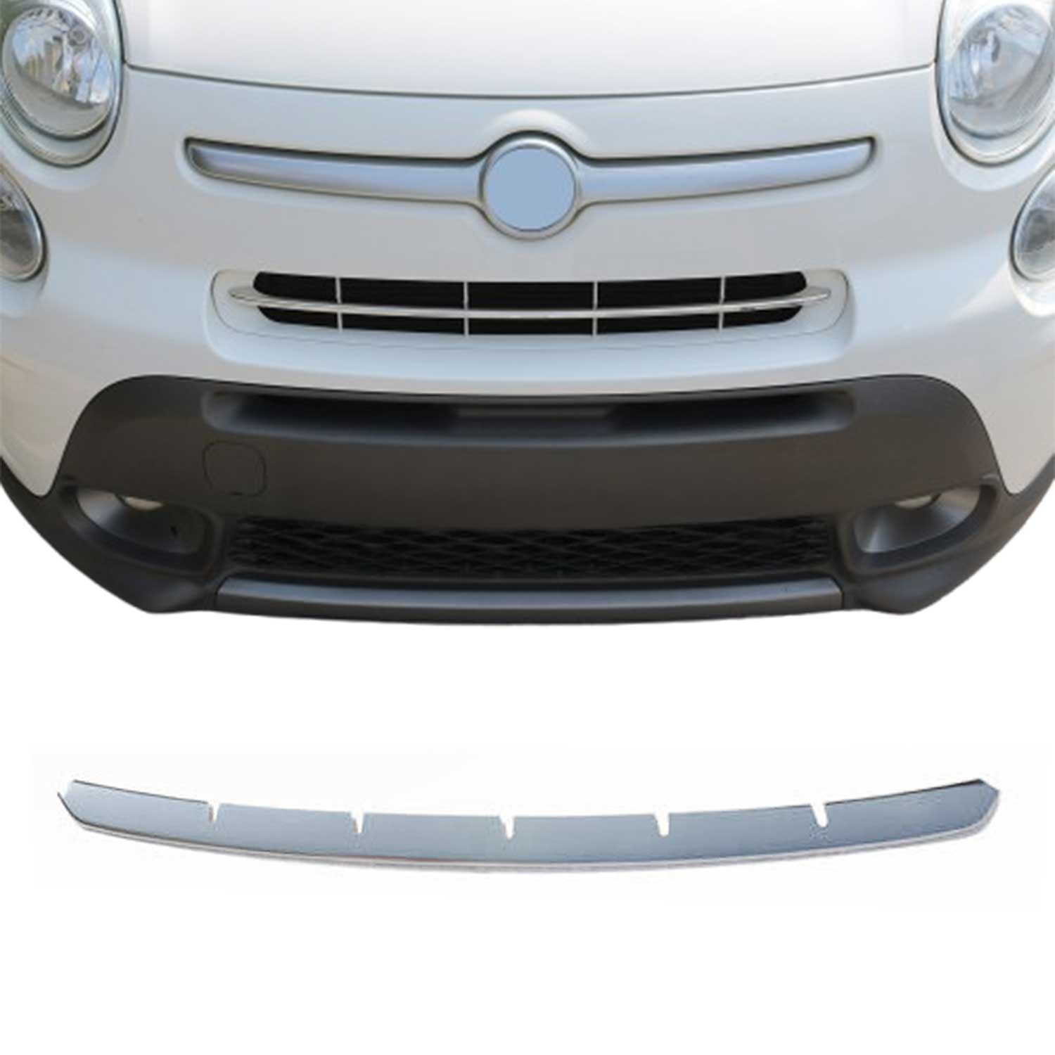 2014-2020 Fiat 500L Popstar Front Bumper Grill Trim Molding Stainless Steel Silver
