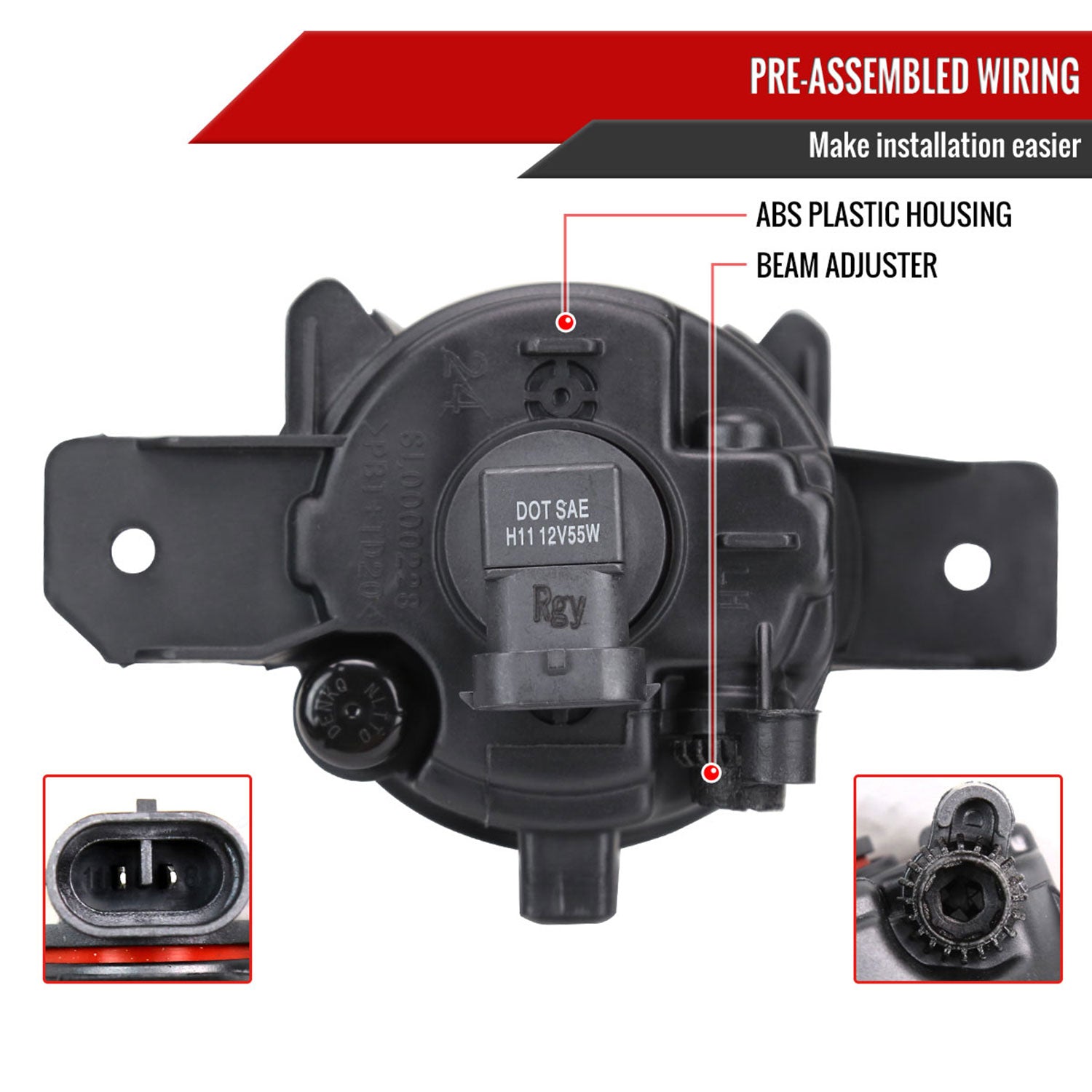 2016-2018 Nissan Sentra H11 Fog Lights Kit Chrome Housing/Clear Lens