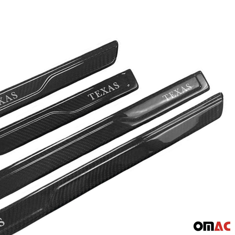 Toyota Door Sill Scuff Plate Scratch Protector Carbon Fiber Black 4 Pcs