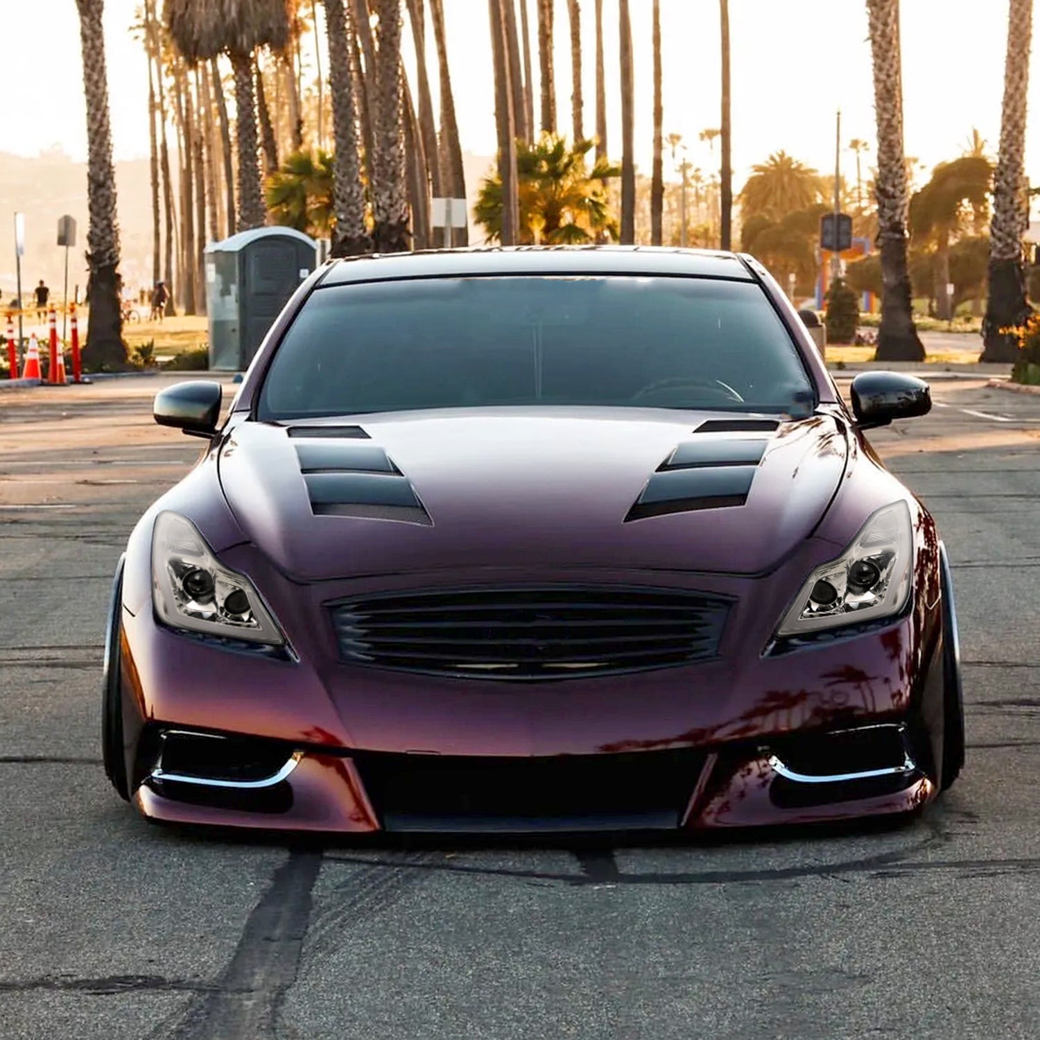 2008-2013 Infiniti G37/ 2014-2015 Q60 LED Signal Headlights Chrome Glossy Black