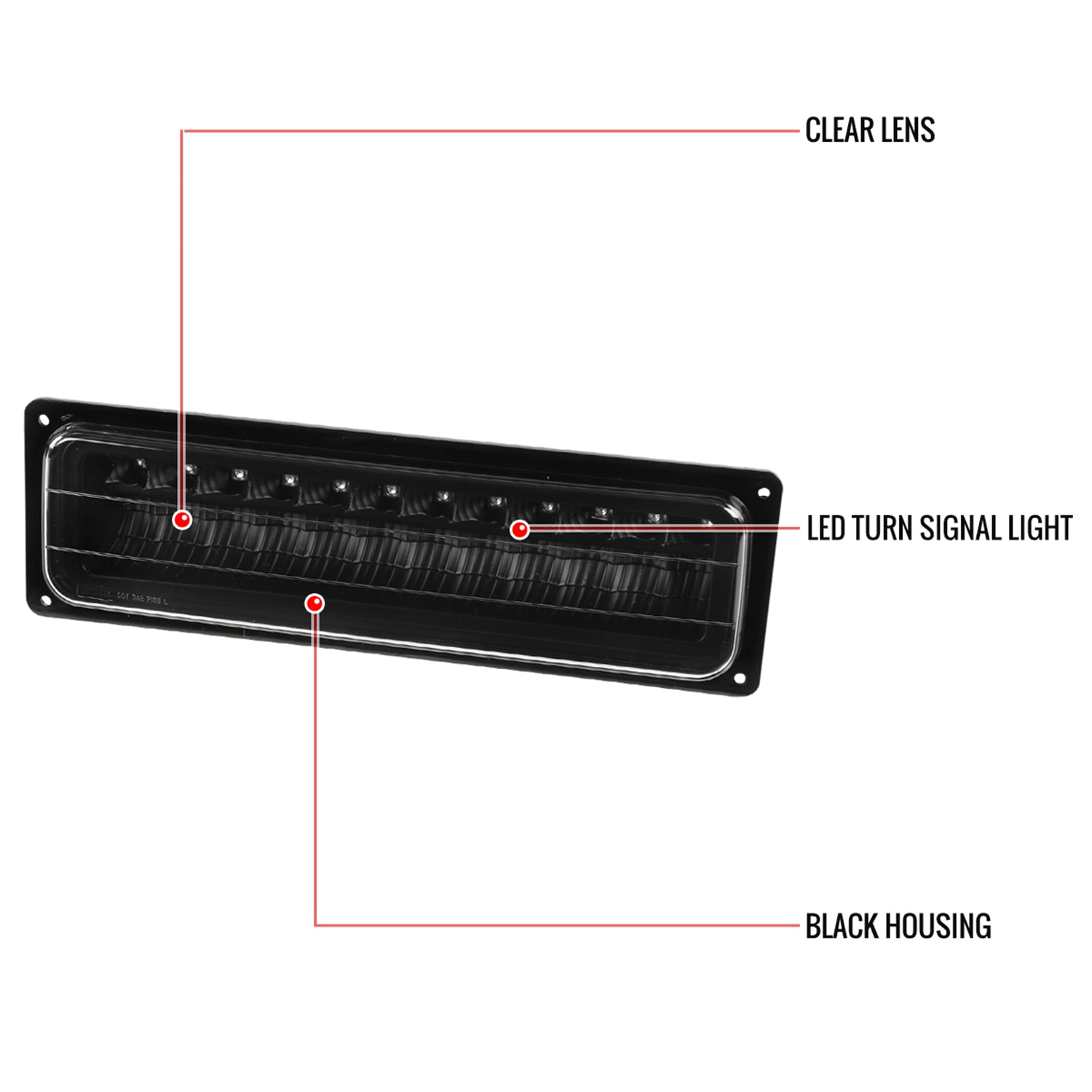 1988-1999 Chevy Blazer/Tahoe/Silverado/Sierra/Yukon LED Bumper Lights Black