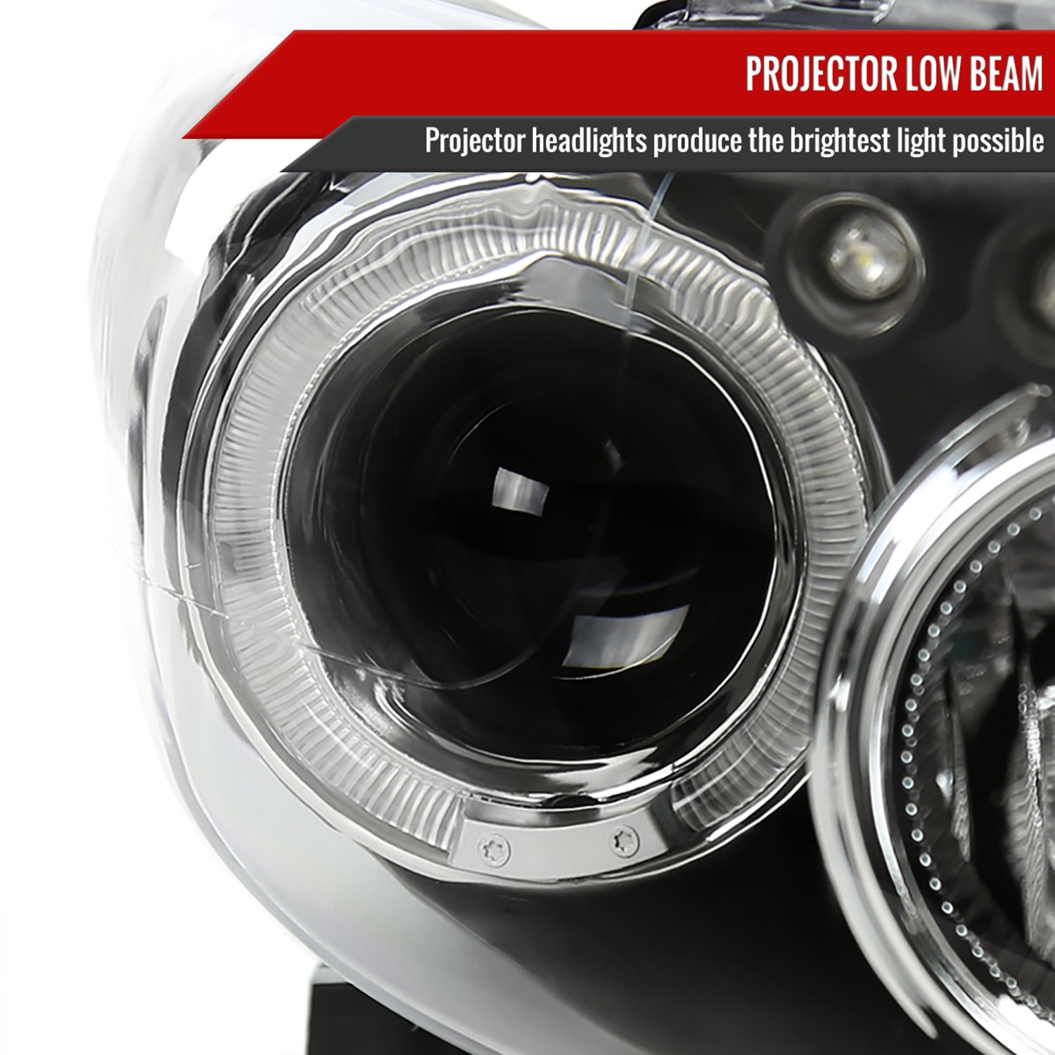 2008-2010 Scion xB Single Halo Projector Headlights Matte Black/Clear Lens