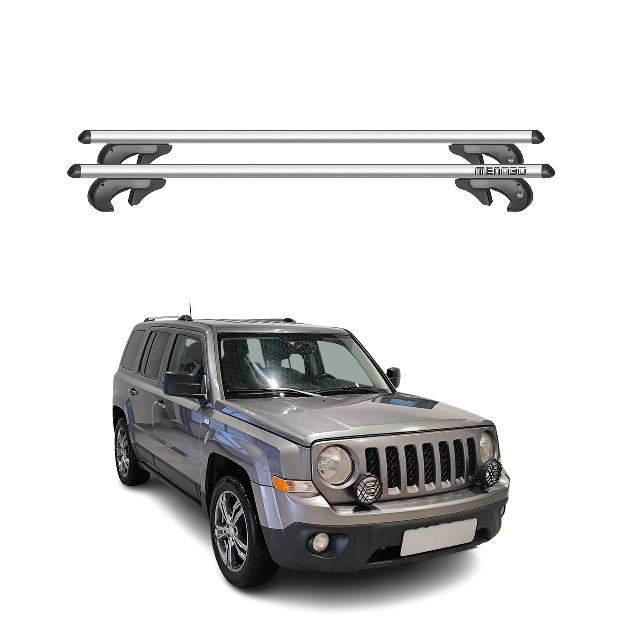 2007-2010 Jeep Patriot Roof Rack Cross Bars Silver