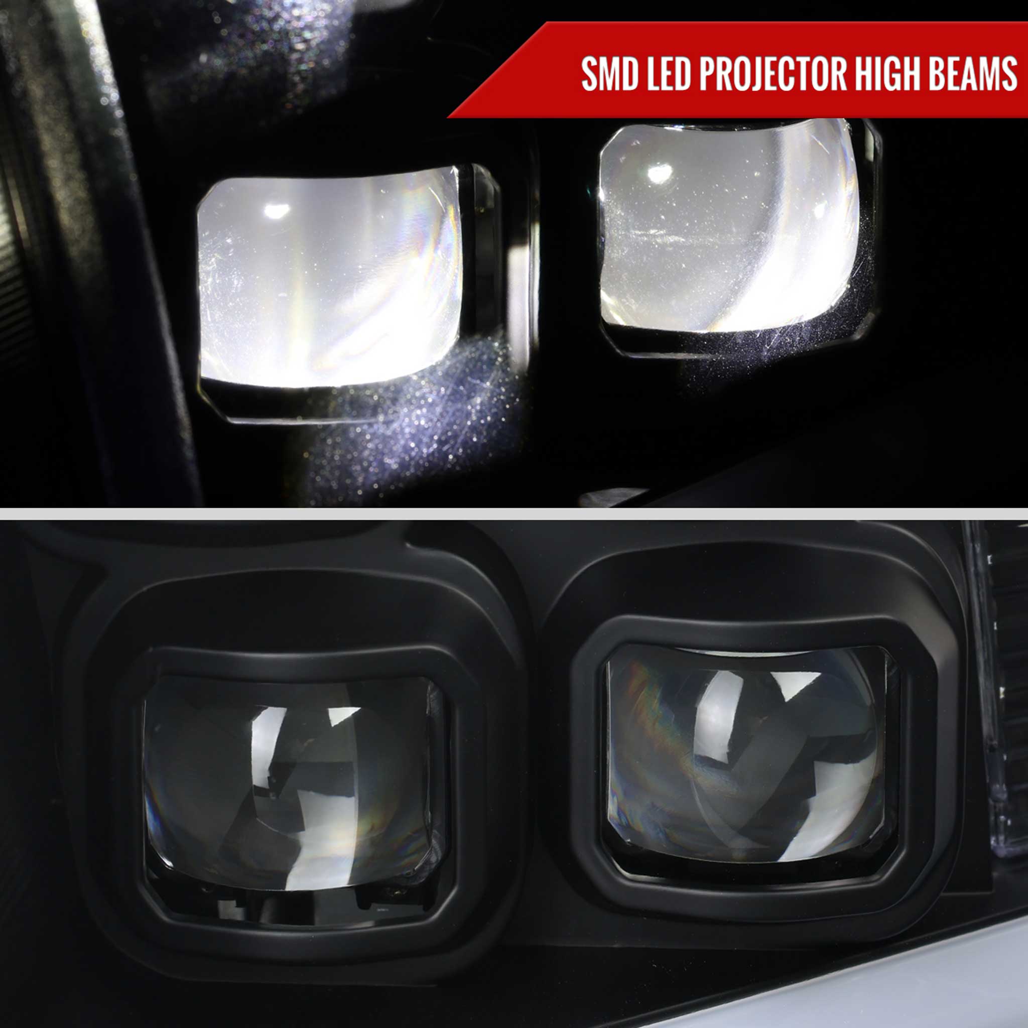 For Dodge RAM 1500 2009-18 / RAM Classic 2019 / 2500 3500 2010-18 LED Bar Turn Signal Projector Headlights Matte Black Housing Clear Lens