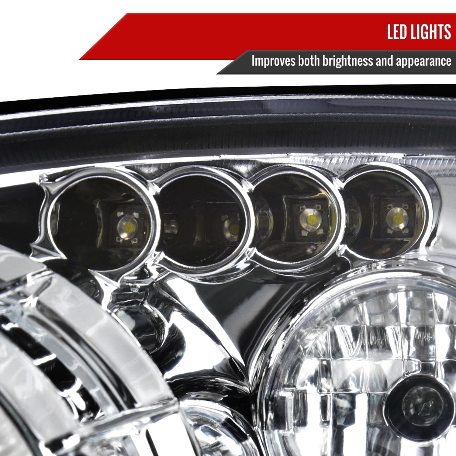 2000-2004 Ford Focus Dual Halo Projector Headlights Chrome/Clear Lens