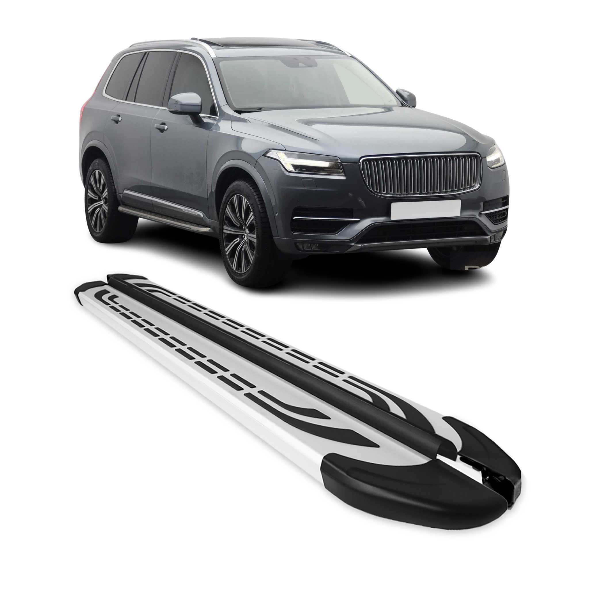 2016-2026 Volvo XC90 Running Boards Side Steps Silver