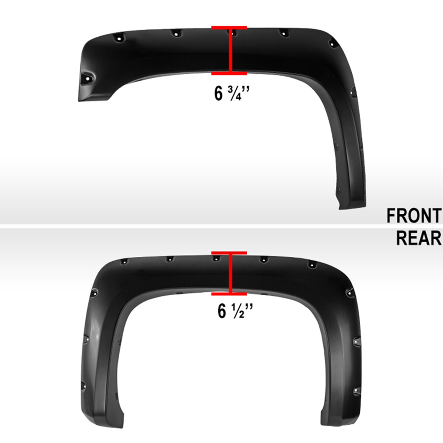 2007-2013 Chevy Silverado 1500/2500HD/3500HD Rivet Style Fender Flares