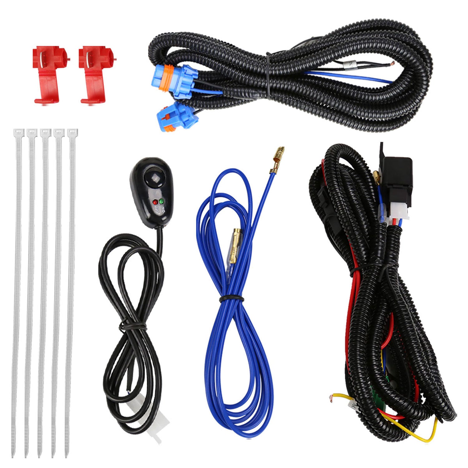 2007-2014 Ford Expedition/Ranger Fog Lights Kit Switch & Wiring Harness Chrome