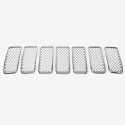 2014-2016 Jeep Grand Cherokee Grille Overlay Chrome 7Pcs ABS Plastic