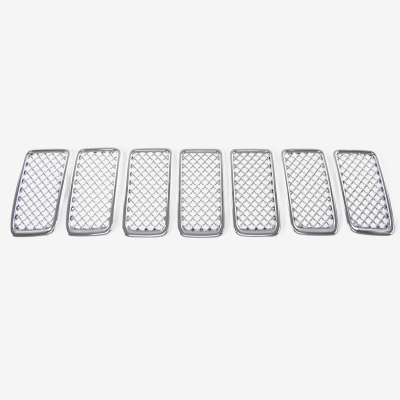 2014-2016 Jeep Grand Cherokee Mesh Chrome Grille Overlay 7 Pcs