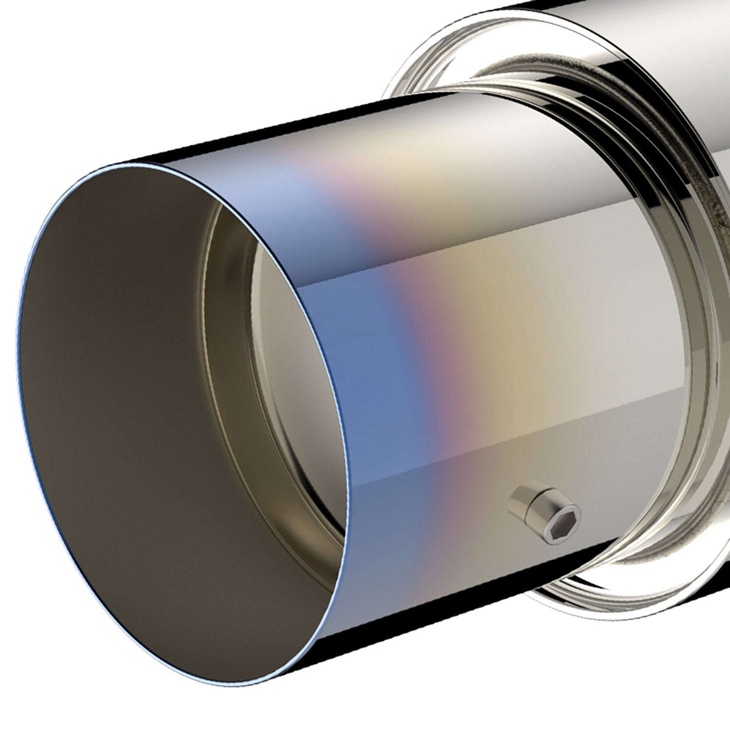 Universal 3" Inlet/4" Outlet S.Steel Spiral Flow Exhaust Muffler w/ Burnt Tip