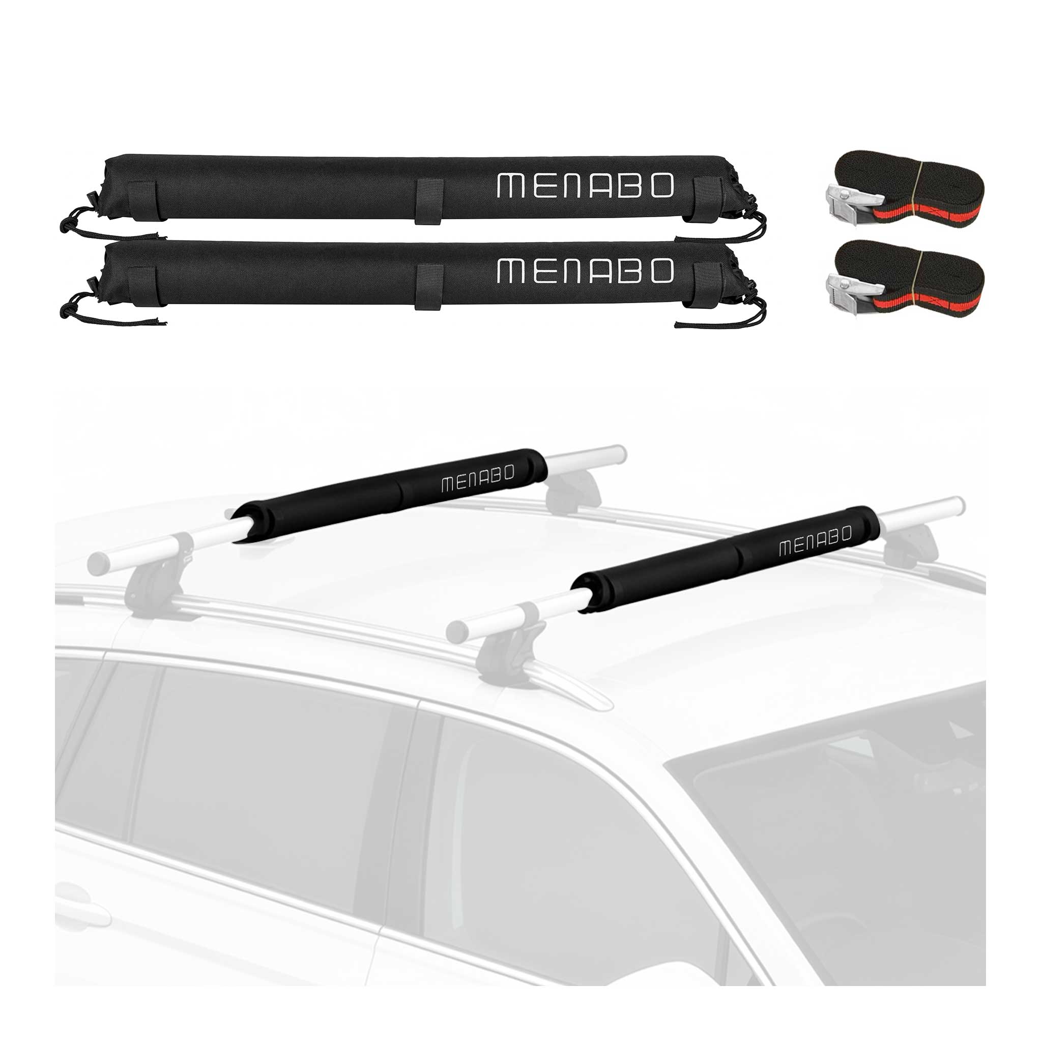 Car Roof Rack Pads Surfboard Kayak Canoe Crossbars Protection 2 Pcs Set