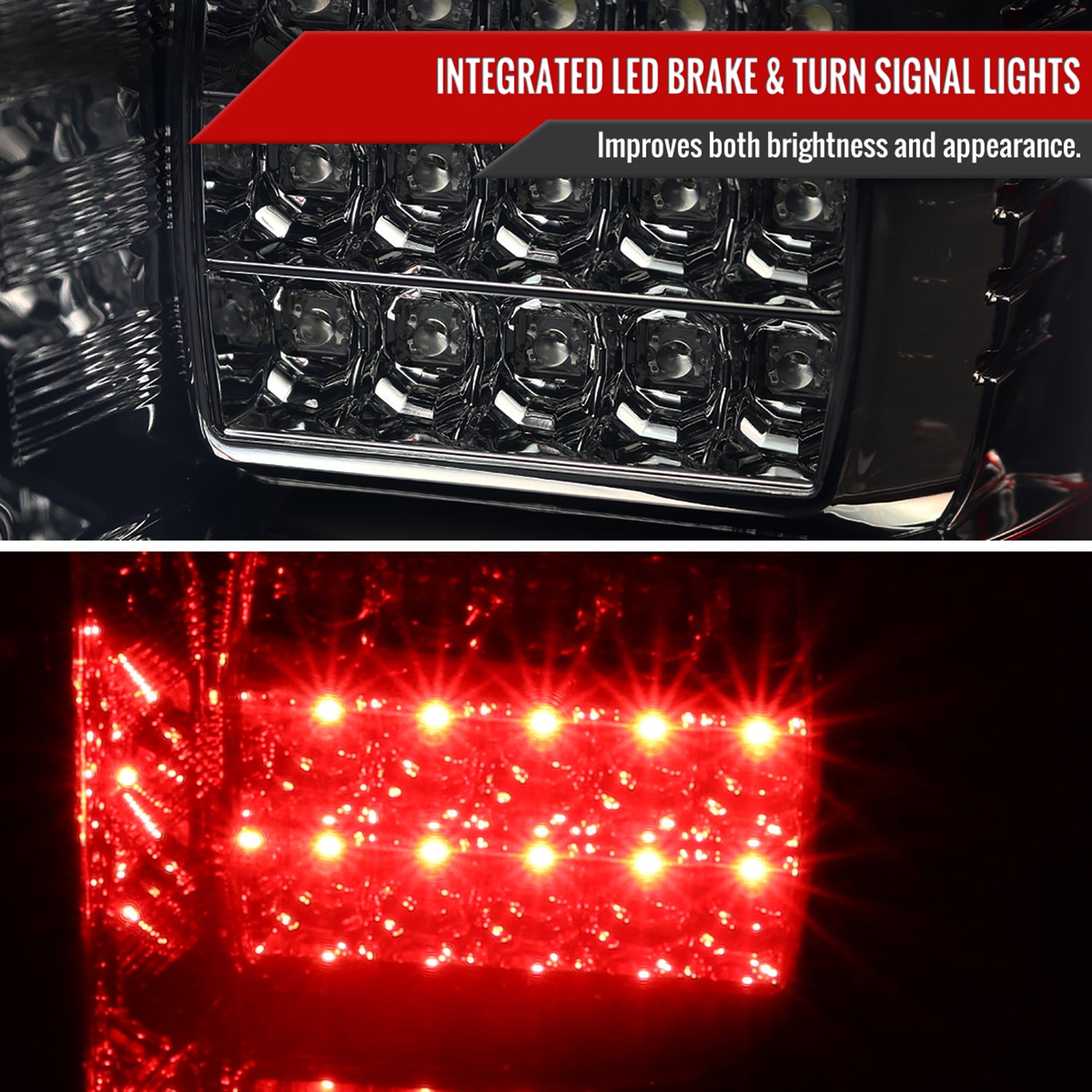 2015-2017 Ford F-150 LED Tail Lights Chrome Housing/Red Smoke Lens