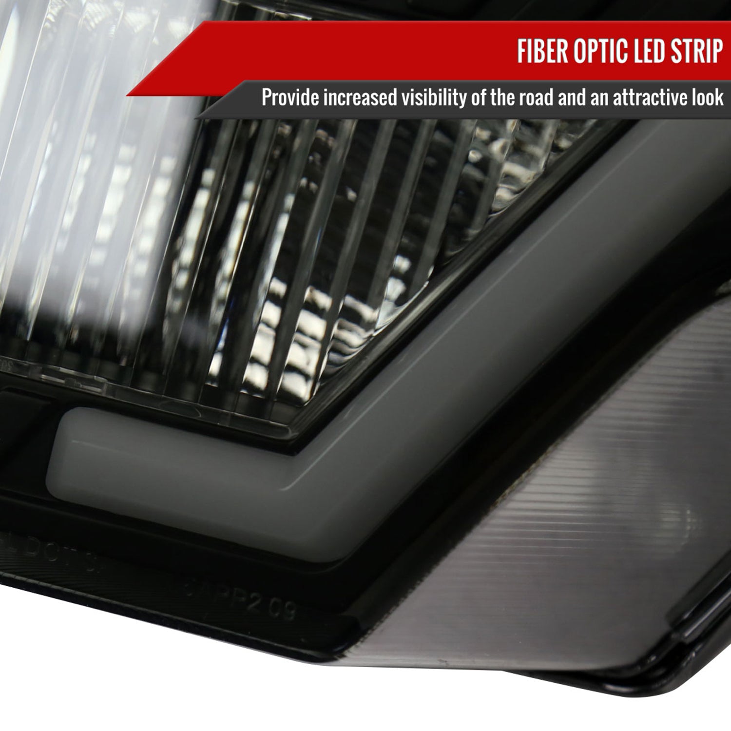 2009-2014 Ford F-150 LED Bar Factory Headlights Amber Reflectors Black/Smoke