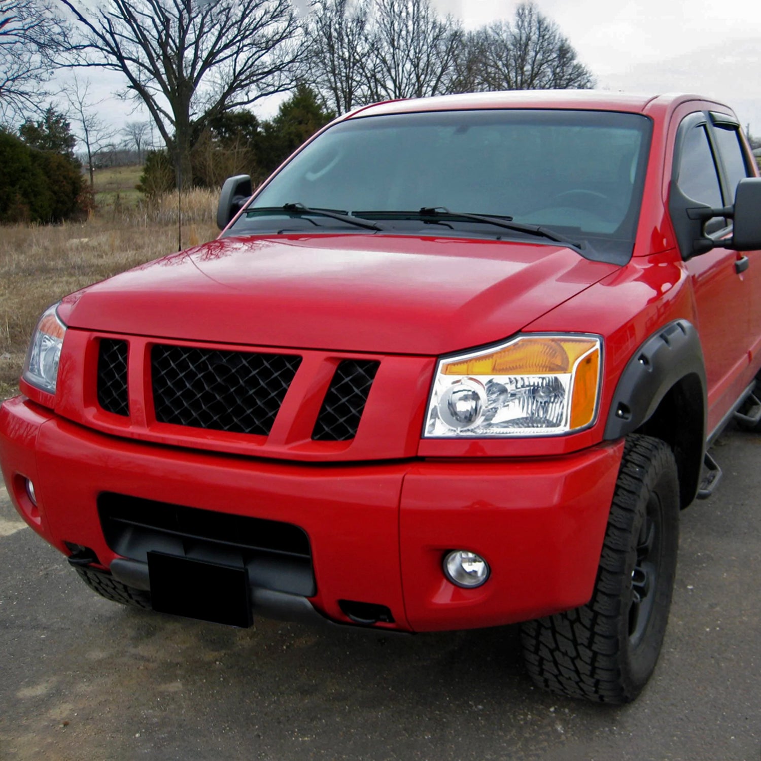2004-2015 Nissan Titan/04-2007 Armada Factory Headlights Amber Reflectors Chrome