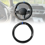 14.5-15.5’’ Steering Wheel Cover Blue Stripe Leather Anti-slip Breathable