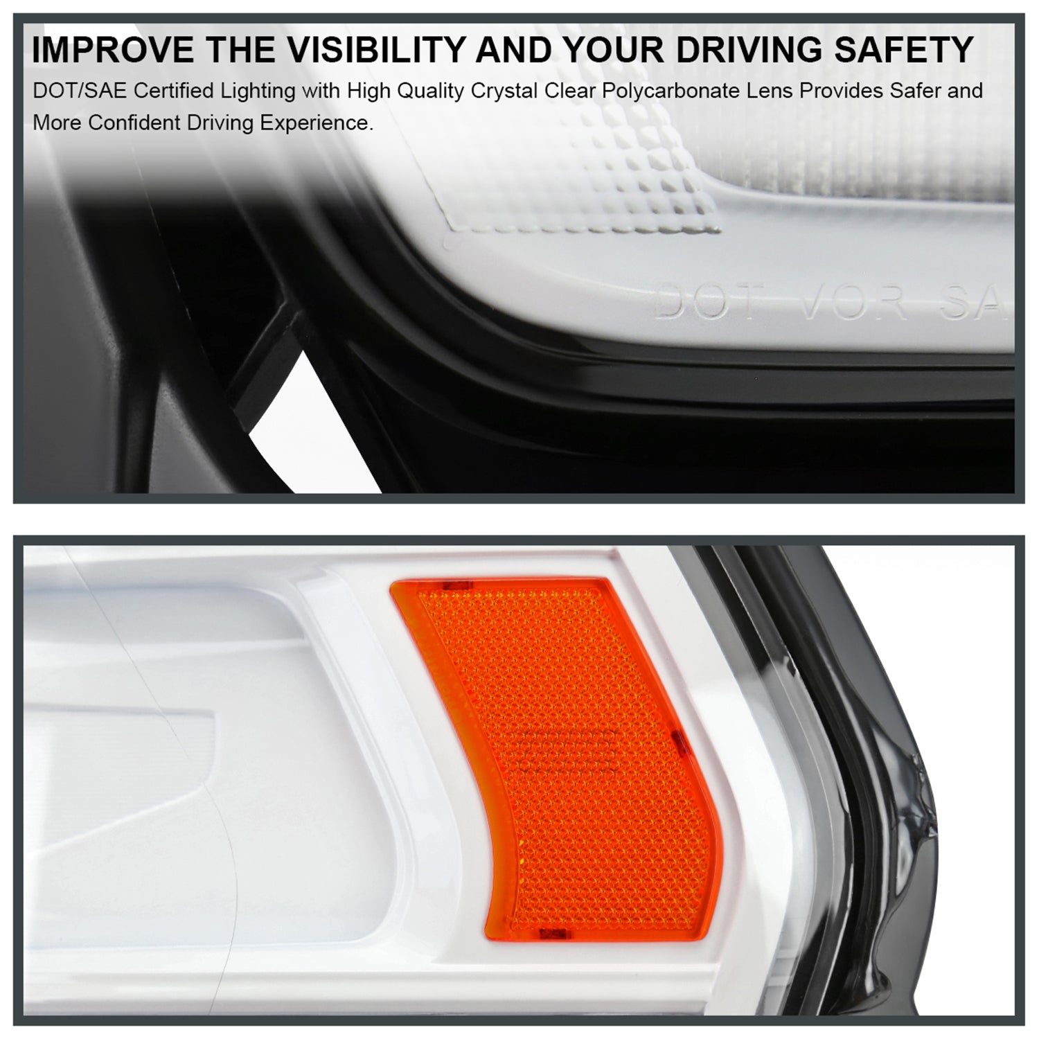 2019-2024 Dodge RAM 2500/3500/4500/5500 LED Signal Headlights White Housing