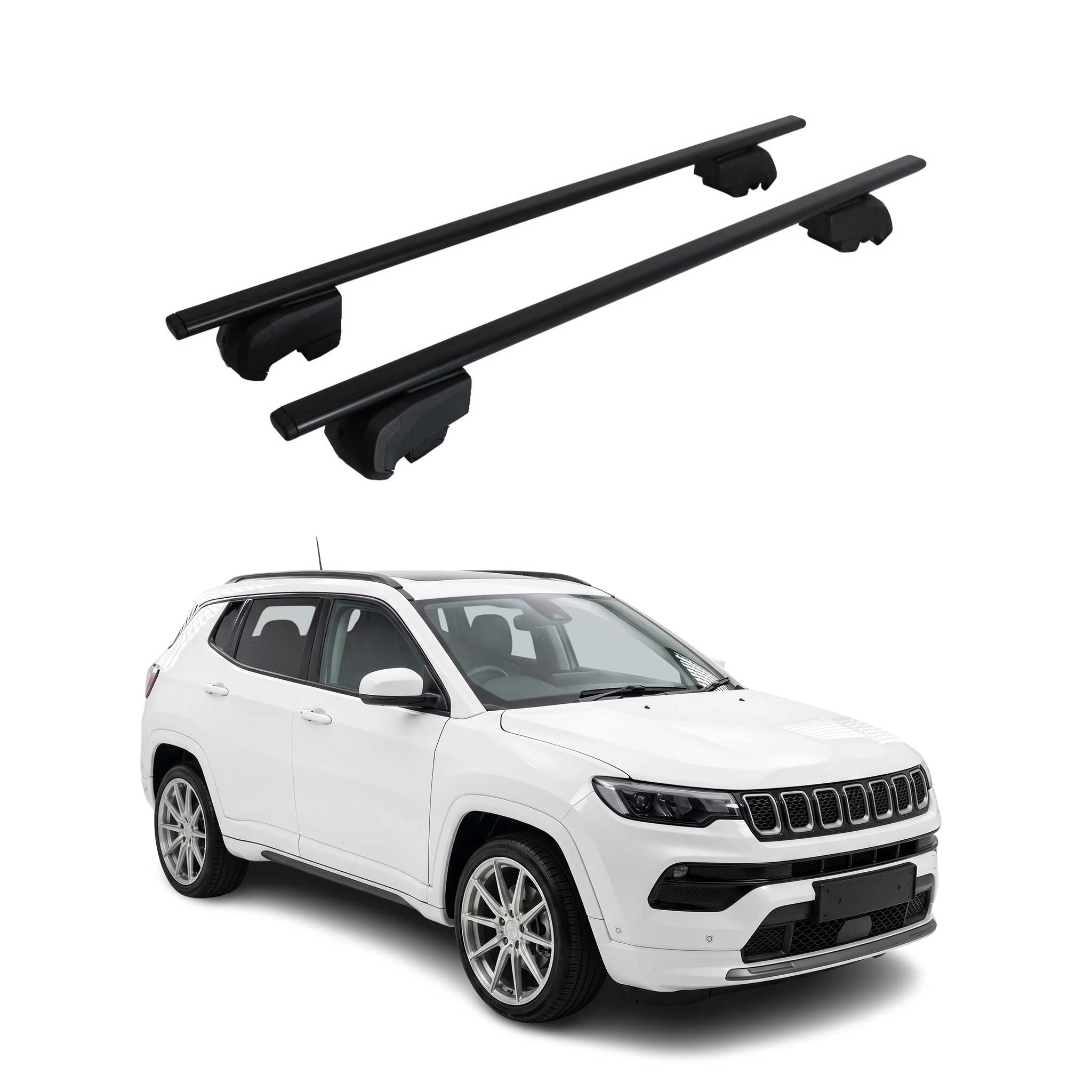 Roof Racks Luggage Carrier Cross Bars Iron for Jeep Compass 3.gen 2026-27 Black