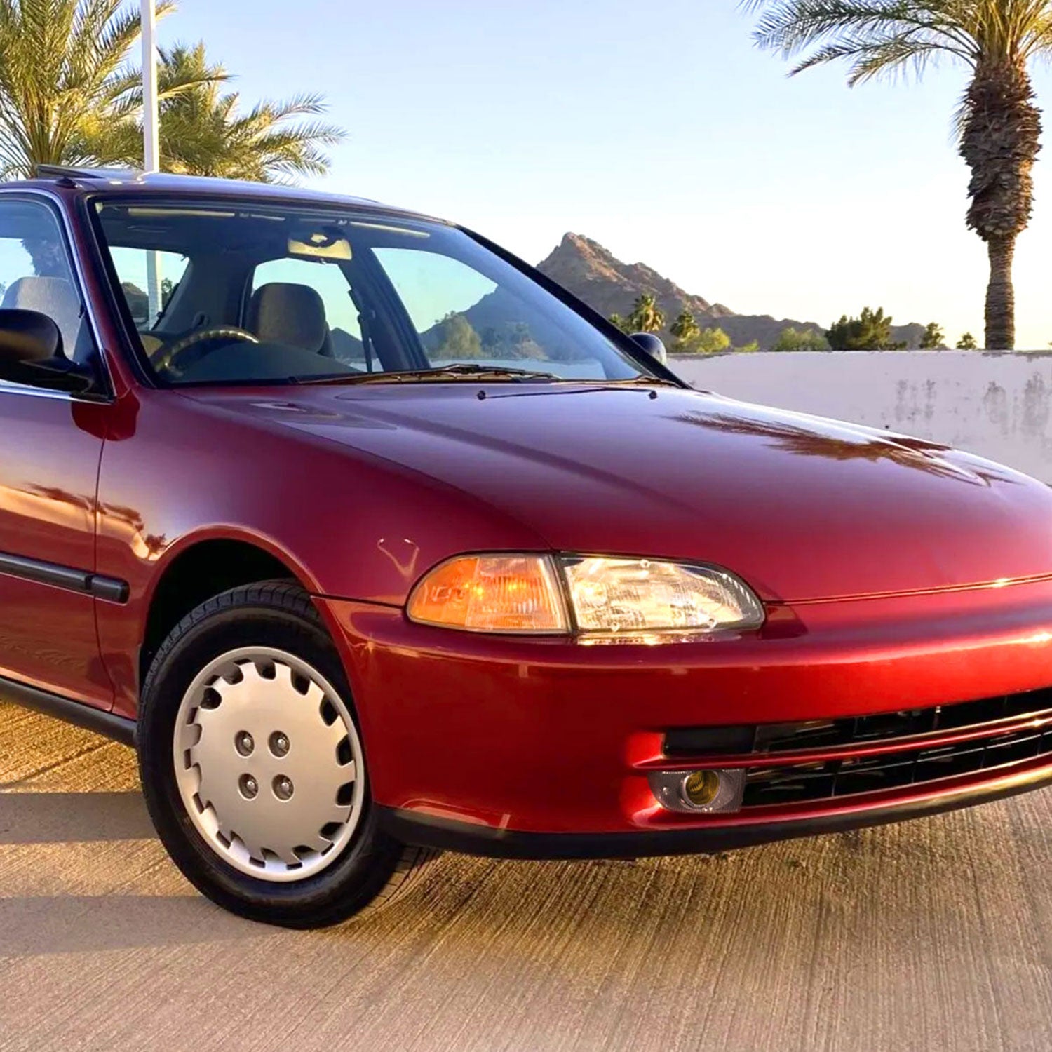 1992-1995 Honda Civic Sedan H3 Fog Lights Kit Chrome Housing/Yellow Lens