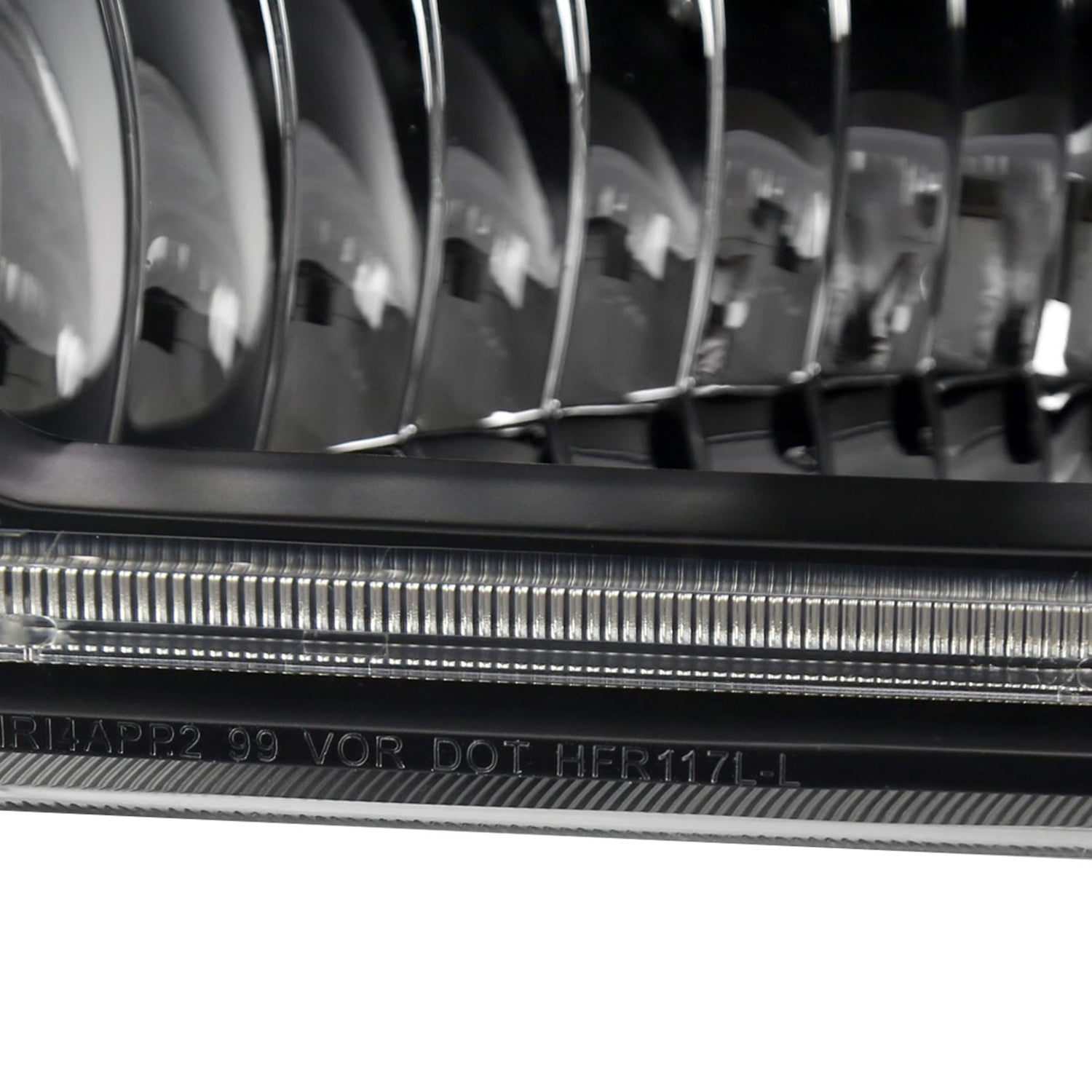 1999-2004 Ford F-250/350/450/550/Excursion Headlights Dual LED C-Bar Black