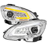 2008-2011 Mercedes Benz W204 C-Class Full LED Projector Headlights Chrome