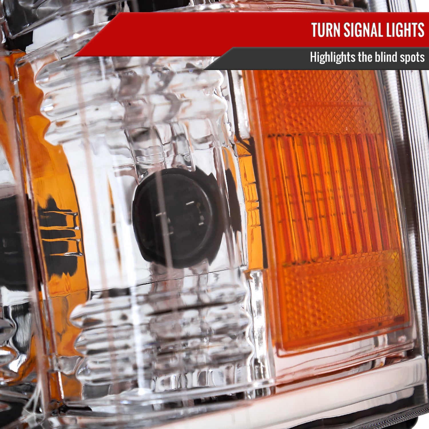 2007-2013 Chevy Silverado 1500 2500HD 3500HD LED Headlights Amber & Chrome