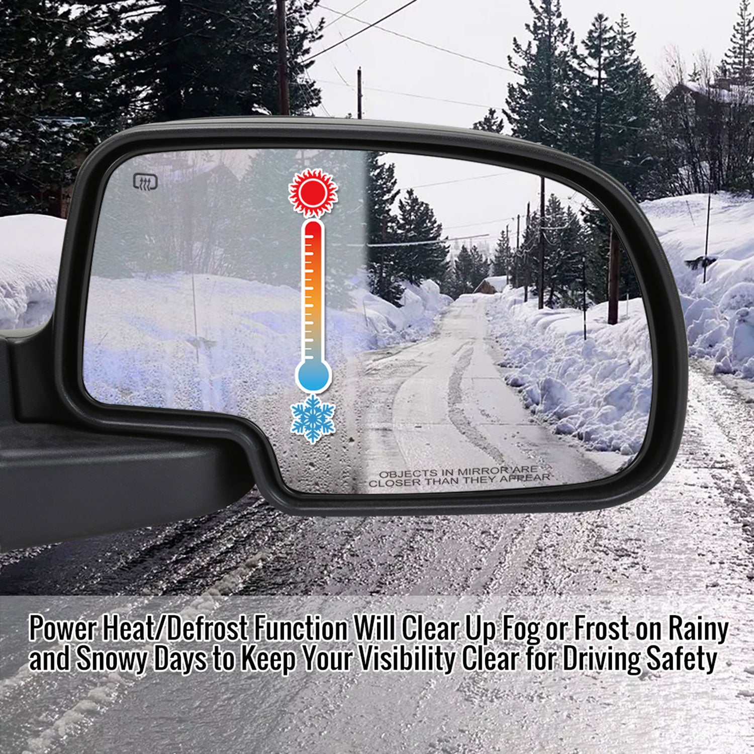 1999-2002 Chevy Silverado/Suburban/Sierra Heated Side Mirror Black Passenger