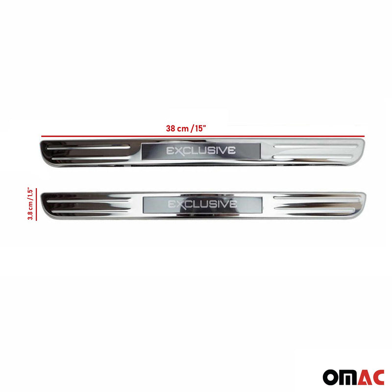 Dodge Dakota Door Sill Scuff Plate Scratch Protector Exclusive Steel Silver 2 Pcs