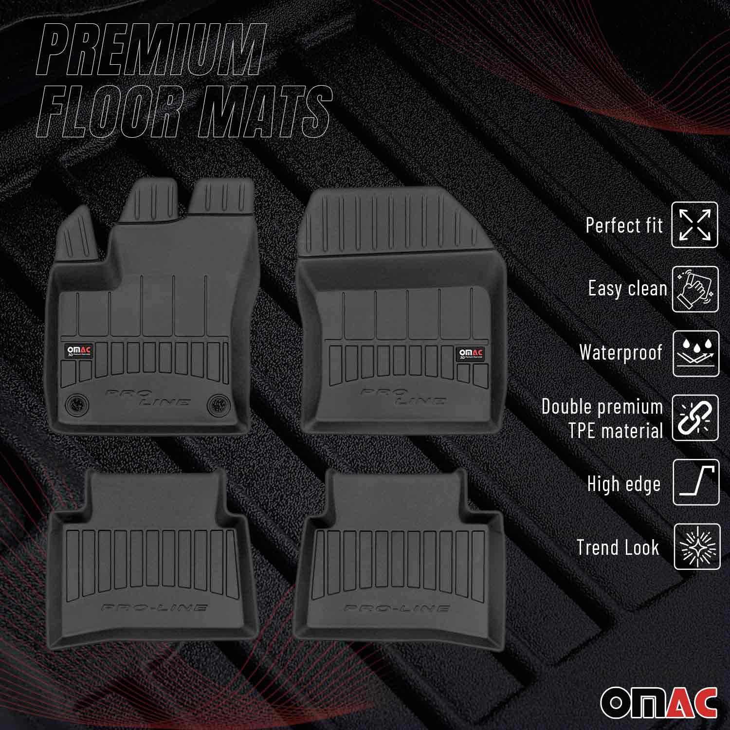 2016-2022 Toyota Prius / Prius Prime Premium Floor Mats Liners Full Set All Weather Heavy Duty