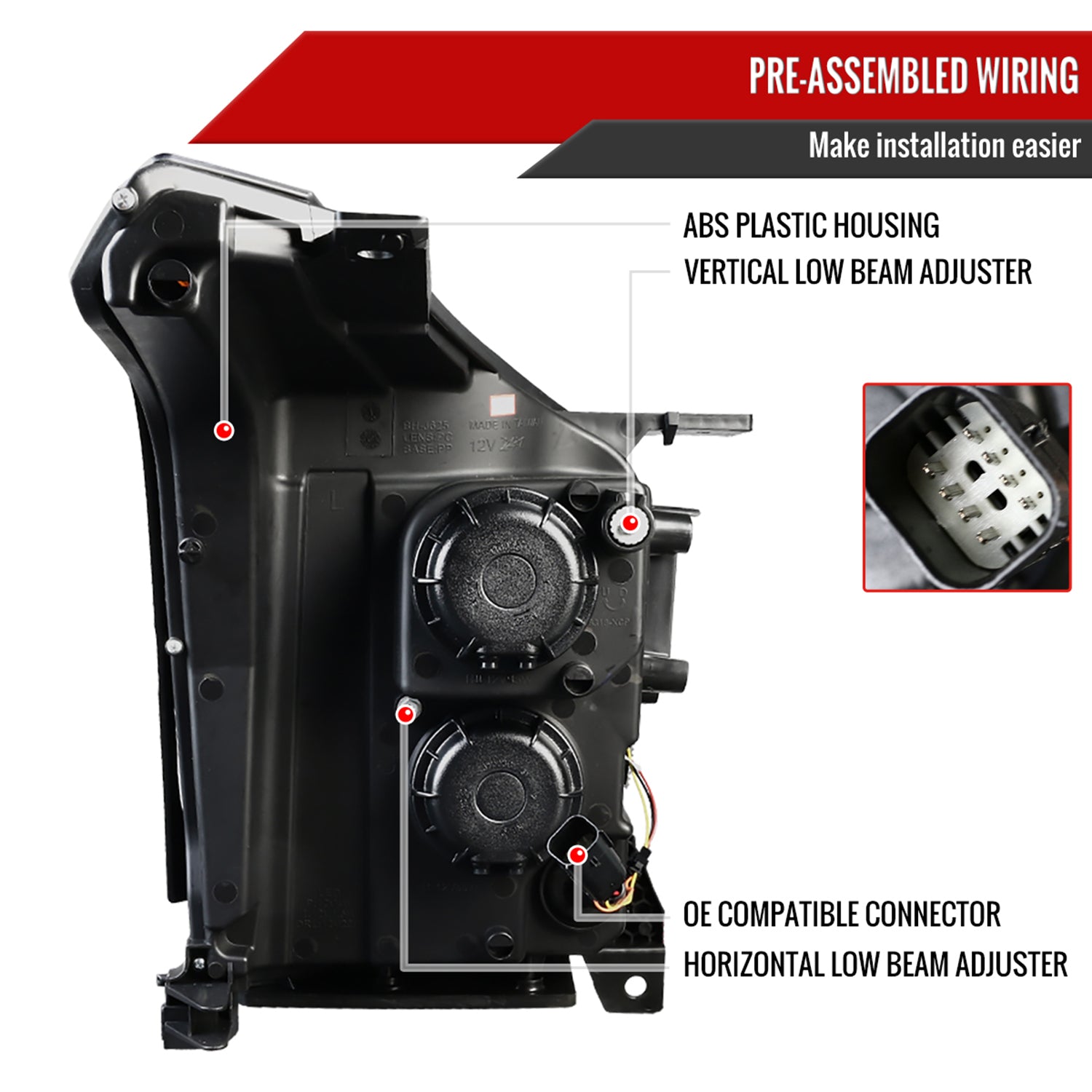 2015-2020 GMC Yukon/Yukon XL LED U-Bar Headlights LED Signal Lights Black