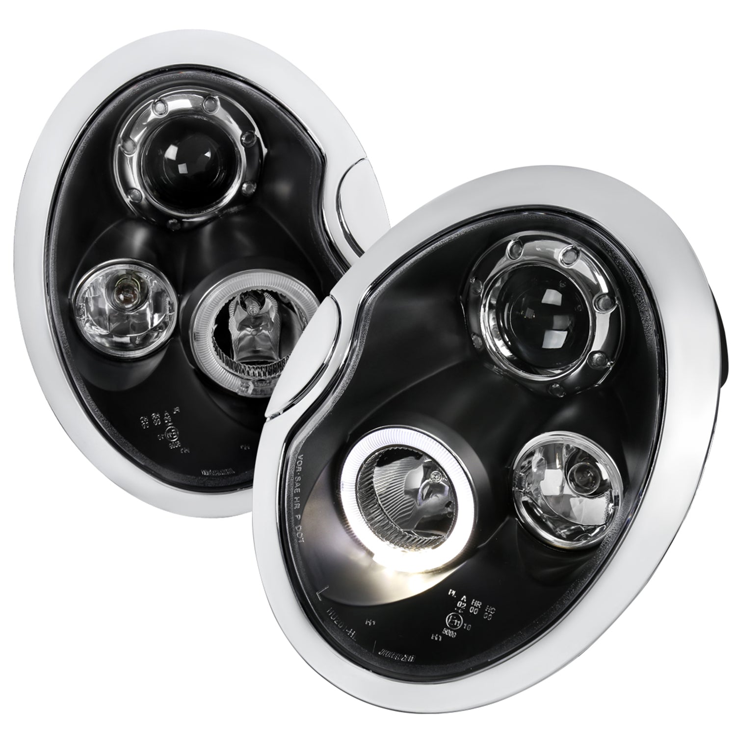 2002-2008 Mini Cooper R50 R53 R52 Single Halo Projector Headlights Matt Black