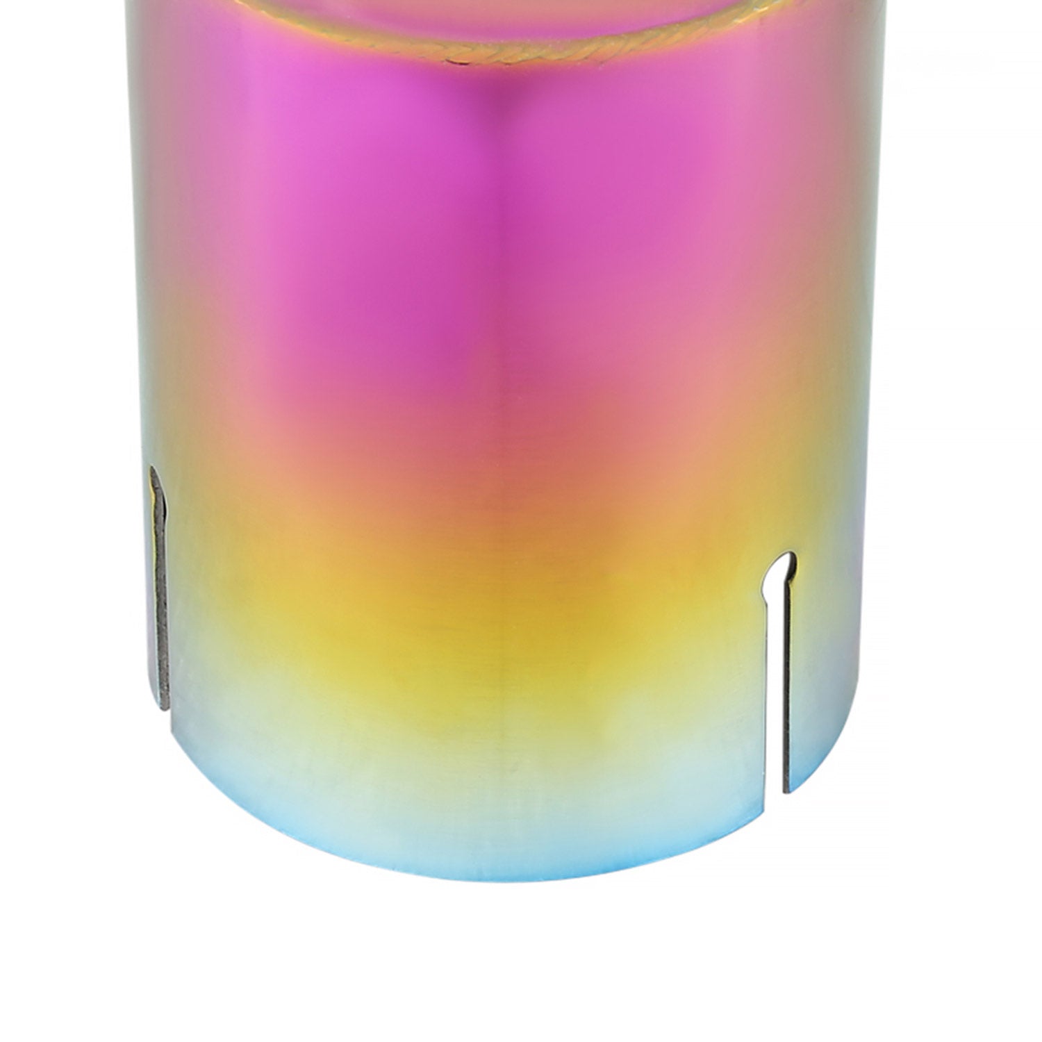 Universal 2.5" Inlet/3.875" Outlet Rainbow Steel Burnt Purple Exhaust Tips 2Pcs