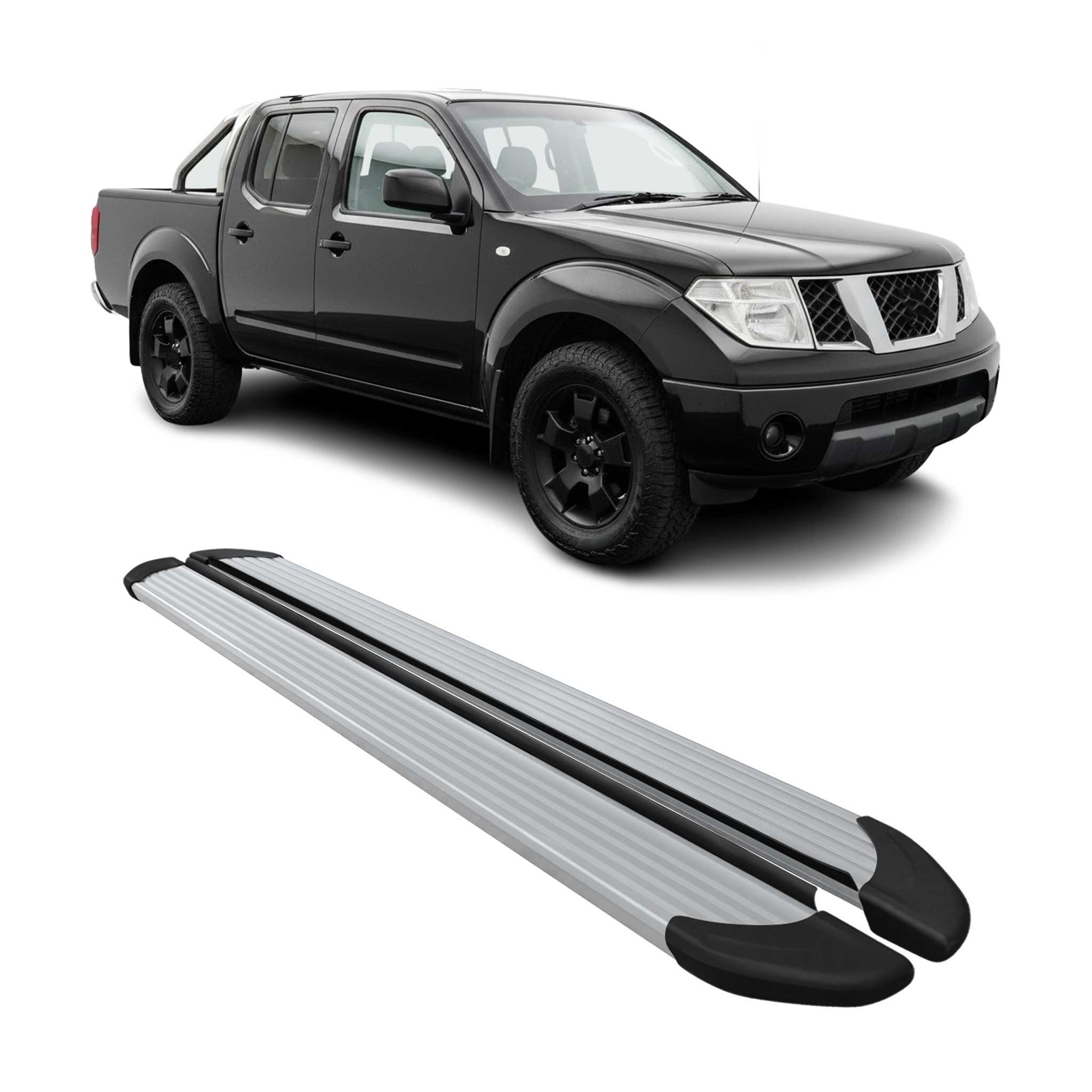 2005-2021 Nissan Frontier Running Boards Side Steps Silver