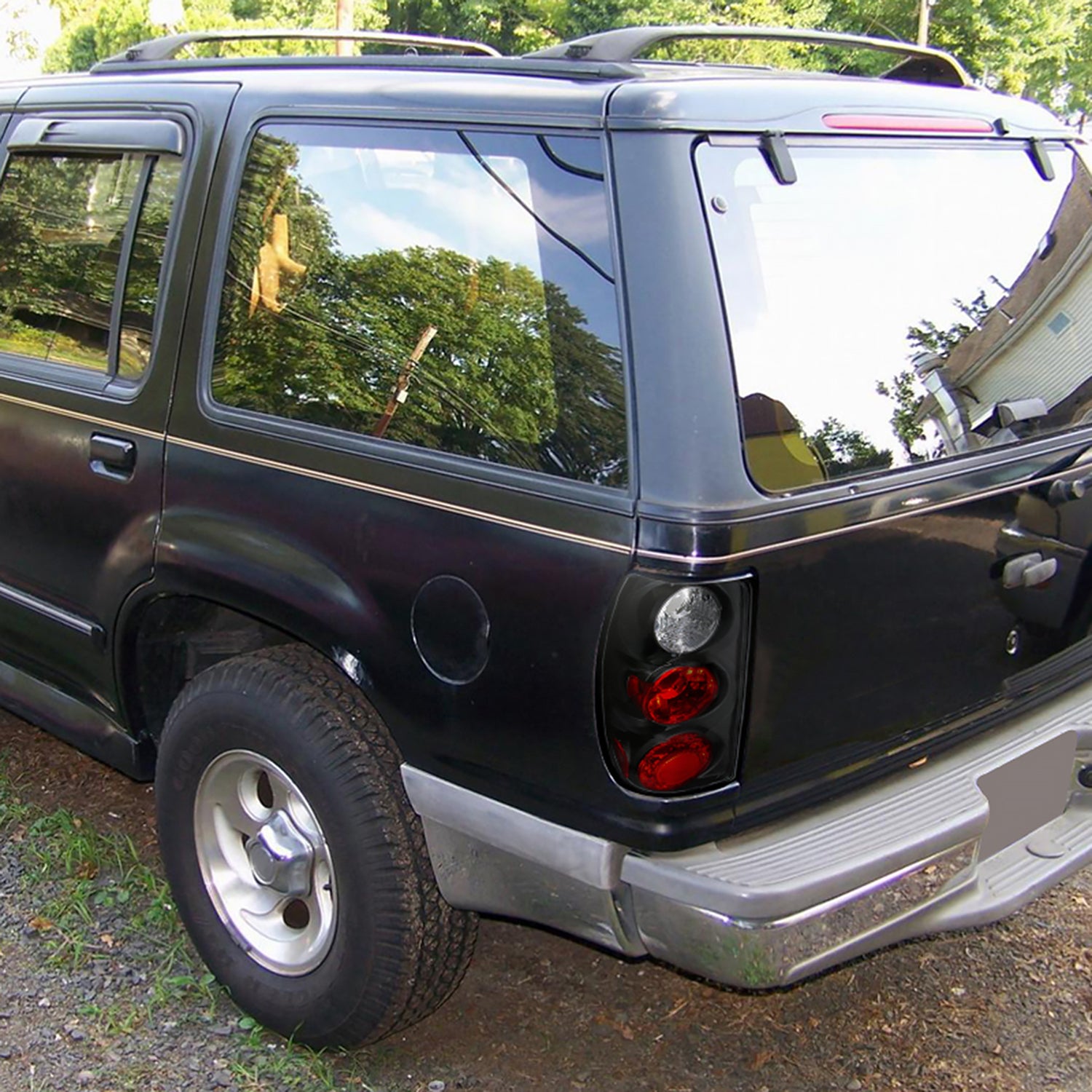 1995-1997 Ford Explorer Tail Lights Matte Black Housing/Clear Lens