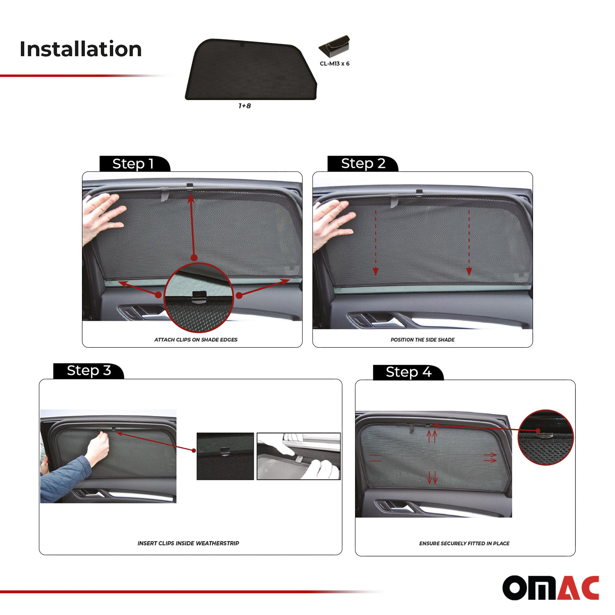 2015-2020 Audi A3 / A3 Quattro / A3 e-tron 5-Door Side Rear Window Curtain Mesh 2x
